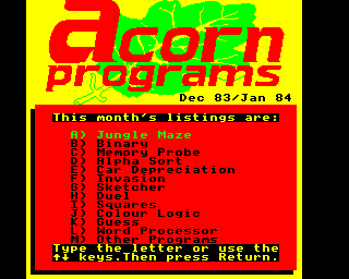 I can just picture Acorn Programs nestled in with Look-In, Popular Computing Weekly, Crash, C&VG and Smash Hits...