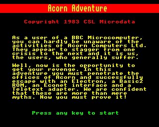 Acorn Adventure Screenshot 1
