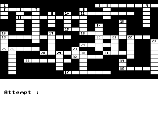 Crossword On Bbc/electron Games Screenshot 0
