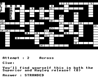 Crossword On Bbc/electron Games Screenshot 2