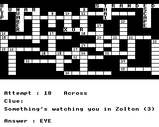 Crossword On Bbc/electron Games Screenshot 3
