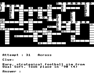 Crossword On Bbc/electron Games Screenshot 4