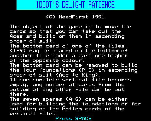 Idiot's Delight Patience Screenshot 0