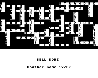 Crossword On Bbc/electron Games Screenshot 10