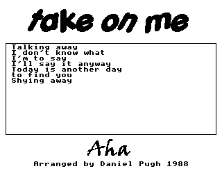 Take On Me Screenshot 0