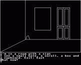 The wire-frame graphics of Enchanted Castle help to lift this above the usual text adventure fare!