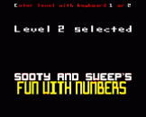 Sooty's Fun With Numbers Option Screen (BBC/Electron)